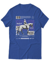 T-Shirt Αντρικό - Horse Riding - Color Thumbnail Μπλε Ρουά