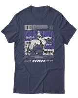 T-Shirt Αντρικό - Horse Riding - Color Thumbnail Μπλε Γκρι