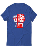 T-Shirt Αντρικό - How Hard You Hit - Color Thumbnail Μπλε Ρουά