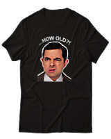 T-Shirt Αντρικό - How Old? - Color Thumbnail Μαύρο