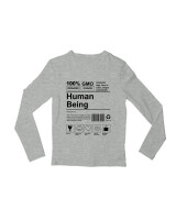 Μακρυμάνικο Μακό - Human Being - Color Thumbnail Γκρι Μελανζέ