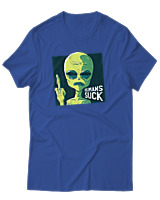 T-Shirt Αντρικό - Humans Suck Finger - Color Thumbnail Μπλε Ρουά