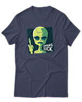T-Shirt Αντρικό - Humans Suck Finger - Color Thumbnail Μπλε Γκρι