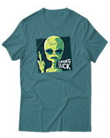 T-Shirt Αντρικό - Humans Suck Finger - Color Thumbnail Μπλε Πράσινο