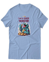 T-Shirt Αντρικό - I Am A Cookie Monster - Color Thumbnail Γαλάζιο