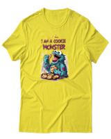 T-Shirt Αντρικό - I Am A Cookie Monster - Color Thumbnail Κίτρινο