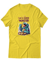 T-Shirt Αντρικό - I Am A Cookie Monster - Color Thumbnail Χρυσό Κίτρινο