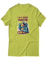 T-Shirt Αντρικό - I Am A Cookie Monster - Color Thumbnail Λαχανί