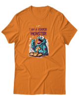 T-Shirt Αντρικό - I Am A Cookie Monster - Color Thumbnail Πορτοκαλί