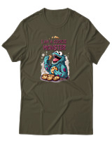 T-Shirt Αντρικό - I Am A Cookie Monster - Color Thumbnail Χακί