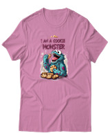 T-Shirt Αντρικό - I Am A Cookie Monster - Color Thumbnail Ροζ