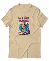T-Shirt Αντρικό - I Am A Cookie Monster - Color Thumbnail Μπεζ
