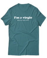 T-Shirt Αντρικό - I Am A Virgin - Color Thumbnail Μπλε Πράσινο