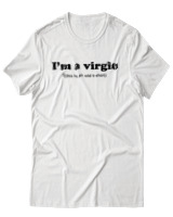 T-Shirt Αντρικό - I Am A Virgin - Color Thumbnail Άσπρο