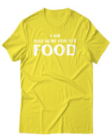T-Shirt Αντρικό - I Am Just Here For The Food - Color Thumbnail Κίτρινο
