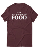 T-Shirt Αντρικό - I Am Just Here For The Food - Color Thumbnail Μπορντό