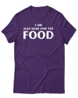 T-Shirt Αντρικό - I Am Just Here For The Food - Color Thumbnail Σκούρο Μωβ