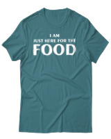 T-Shirt Αντρικό - I Am Just Here For The Food - Color Thumbnail Μπλε Πράσινο