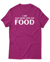 T-Shirt Αντρικό - I Am Just Here For The Food - Color Thumbnail Φουξια