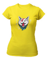 T-Shirt Στενή Γραμμή Γυναικείο - I Am Not Lazy - Color Thumbnail Κίτρινο
