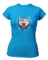 T-Shirt Στενή Γραμμή Γυναικείο - I Am Not Lazy - Color Thumbnail Τιρκουάζ