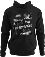 Φούτερ με κουκούλα - I Came I Saw I Gtf Outta Here - Color Thumbnail Μαύρο