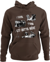 Φούτερ με κουκούλα - I Came I Saw I Gtf Outta Here - Color Thumbnail Καφέ