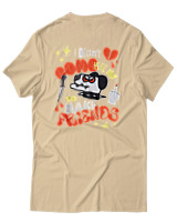 T-Shirt Αντρικό - I Didnt Come Here To Make Friends - Color Thumbnail Μπεζ