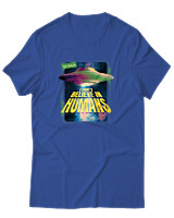 T-Shirt Αντρικό - I Dont Believe In Humans - Color Thumbnail Μπλε Ρουά