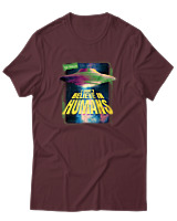 T-Shirt Αντρικό - I Dont Believe In Humans - Color Thumbnail Μπορντό