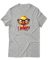 T-Shirt Unisex - I Don't Give A Duck - Color Thumbnail Γκρι Μελανζέ
