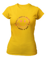 T-Shirt Στενή Γραμμή Γυναικείο - I Dont Need A Valentine - Color Thumbnail Χρυσό Κίτρινο