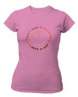 T-Shirt Στενή Γραμμή Γυναικείο - I Dont Need A Valentine - Color Thumbnail Ροζ