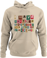 Φούτερ με κουκούλα - I Have Multiple Personalities - Color Thumbnail Μπέζ