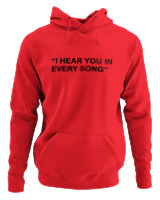 Φούτερ με κουκούλα Γυναικείο - I Hear You In Every Song - Color Thumbnail Κόκκινο