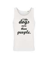 Αμάνικο Μπλουζάκι Αντρικό - I Like Dogs More Than People - Color Thumbnail 'Ασπρο