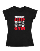 Κοριτσίστικο Κοντομανικο Παιδικό - I Like To Sleep But Not Like Gym - Color Thumbnail Μαύρο