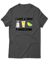 T-Shirt Unisex - I Love A Good Threesome - Color Thumbnail Ανθρακί
