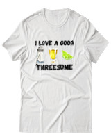 T-Shirt Unisex - I Love A Good Threesome - Color Thumbnail Άσπρο