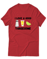 T-Shirt Unisex - I Love A Good Threesome - Color Thumbnail Κόκκινο
