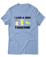 T-Shirt Unisex - I Love A Good Threesome - Color Thumbnail Γαλάζιο