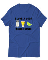 T-Shirt Unisex - I Love A Good Threesome - Color Thumbnail Μπλε Ρουά