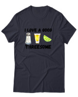 T-Shirt Unisex - I Love A Good Threesome - Color Thumbnail Σκούρο Μπλε