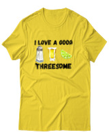 T-Shirt Unisex - I Love A Good Threesome - Color Thumbnail Χρυσό Κίτρινο