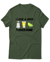 T-Shirt Unisex - I Love A Good Threesome - Color Thumbnail Κυπαρισσί