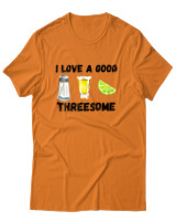 T-Shirt Unisex - I Love A Good Threesome - Color Thumbnail Πορτοκαλί