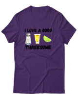 T-Shirt Unisex - I Love A Good Threesome - Color Thumbnail Σκούρο Μωβ