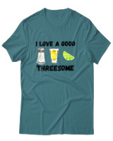 T-Shirt Unisex - I Love A Good Threesome - Color Thumbnail Μπλε Πράσινο