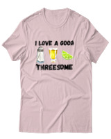 T-Shirt Unisex - I Love A Good Threesome - Color Thumbnail Απαλό Ροζ