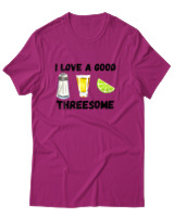 T-Shirt Unisex - I Love A Good Threesome - Color Thumbnail Φουξια